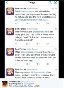ben ferber blames everything on gamergate