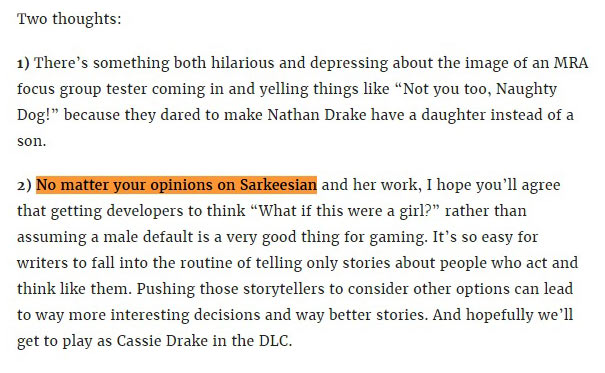 Uncharted 4 tester got thrown out and labelled sexist - TGG