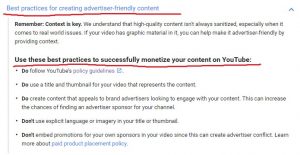 youtube best practices for creating advertiser friendly content