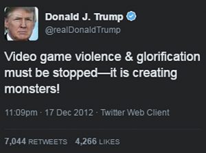 donald trump vs violent video games