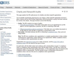 irs charity and nonprofit audits