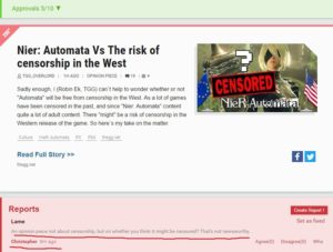 n4g vs nier automata censorship