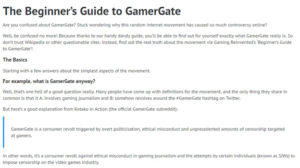 the beginners guide to gamergate