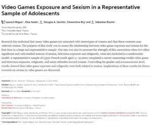 video games exposure and sexism in a representative sample of adolescents