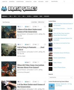 brash games homepage