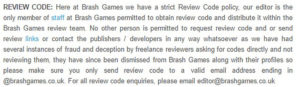 brash games review codes