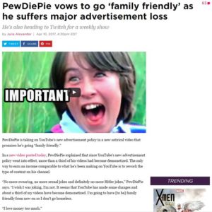 pewdiepie vows to go family friendly as he suffers major advertisement loss polygon