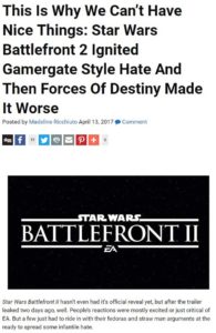 this is why we cant have nice things star wars battlefront 2 ignited gamergate style hate