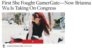 first she fought gamergate now brianna wu is taking on congress