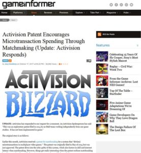 gameinformer activision responds to their recent patent