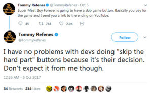 tommy refenes vs skip game button