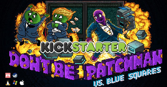 the pixel art adventure game patchman vs blue squares has landed on kickstarter
