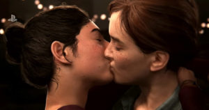sonys e3 2018 press conference the last of us part 2 lesbian kiss scene
