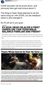 team ninja dead or alive 5 fan backlash part 2
