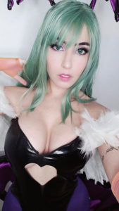 danielle vedovelli morrigan aensland cosplay darkstalkers a sexy and flirty pose