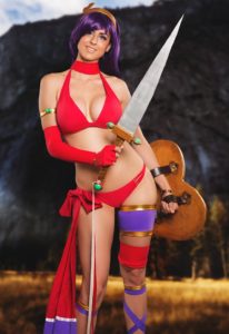 juby headshot athena asamiya cosplay snk heroines a super sexy sword and shield pose