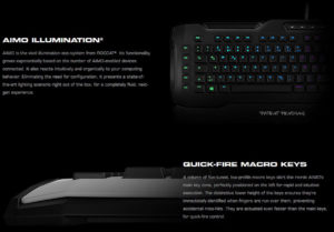 roccat horde aimo gaming keyboard amio illumination and quick fire macro keys