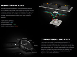 roccat horde aimo gaming keyboard membranical keys and the tuning wheel