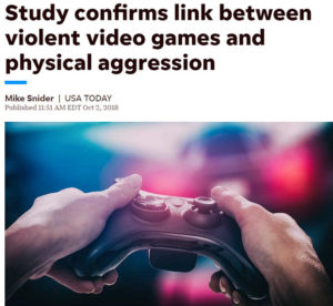 study confirms link between violent video games and physical aggression usa today
