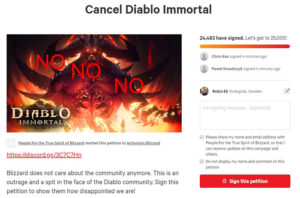 diablo immortal the cancel diablo immortal petition