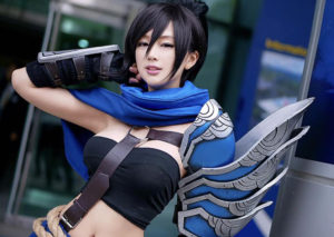 doremis genderbender cosplay of yasuo from league of legends a super sexy pose