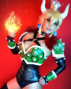 shermies cosplay of armored bowsette from super mario