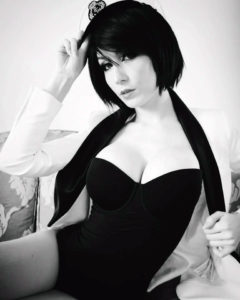giulietta zawadzkis ada wong cosplay from resident evil a sexy black and white pose