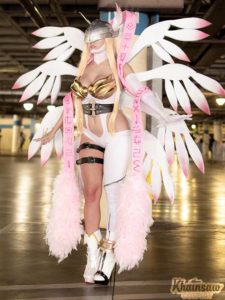 khainsaws cosplay as angewomon from digimon