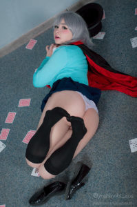 yoshinobi-chans cosplay of sempai from magical sempai a very thick and sexy booty pose