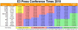 e3 press conference times 2015