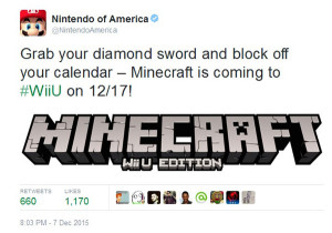 minecraft wii u nintendo
