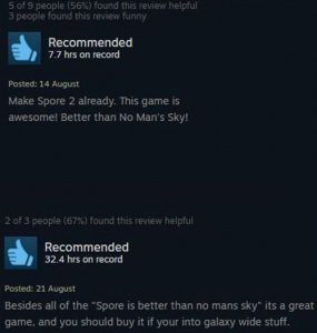 spore steam reviews