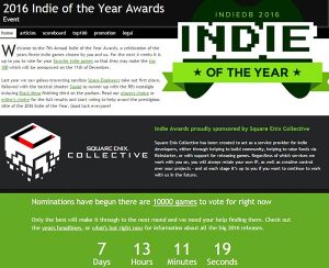 2016 indie of the year awards