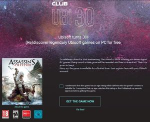 "Assassin's Creed 3" Club Ubisoft club ubisoft assassins creed 3