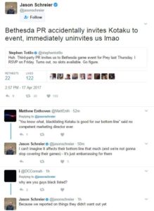jason schreier vs bethesda