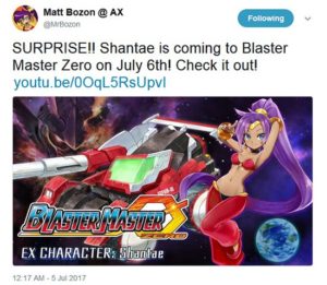 shantae is coming to blaster master zero on july 6th