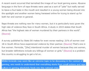 critical hit rape culture in gaming femicide