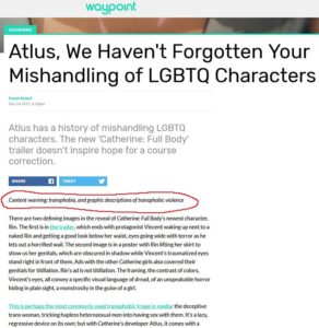 atlus we havent forgotten your mishandling of lgbtq characters waypoint