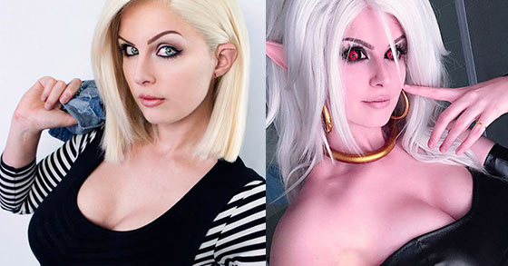 kinpatsu just made a really sexy cosplay of android 21 and android 18 from dragon ball z