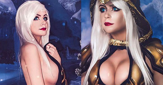 danielle beaulieu just made a really sexy cosplay of ashe from league of legends