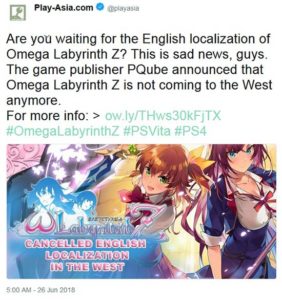 play asia omega labyrinth z isnt coming to the west