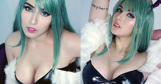 danielle vedovelli just unleashed her super sexy cosplay of morrigan aensland from darkstalkers