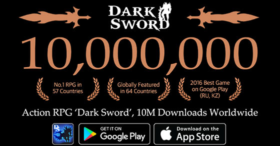the action rpg mobile game dark sword has surpassed a total of 10 million downloads