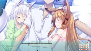 tenkiame two cute cat girls and one guy