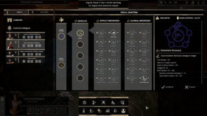 forged of blood the spell crafting screen