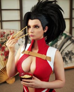 jannet incosplays cosplay of momo yaoyorozu from my hero academia a very cute and sexy pose