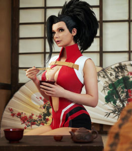 jannet incosplays cosplay of momo yaoyorozu from my hero academia a very cute pose