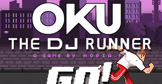 the retro-style-side-scrolling adventure game oku the dj runner is now available for mobile
