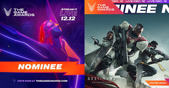destiny 2 is being nominated in two categories in the game awards 2019