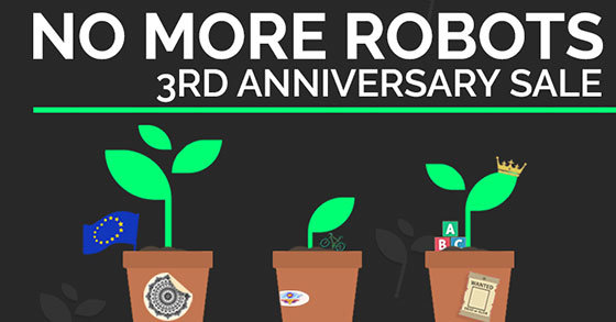 no more robots has made-more than 5-million usd in revenue in its third-year of operations